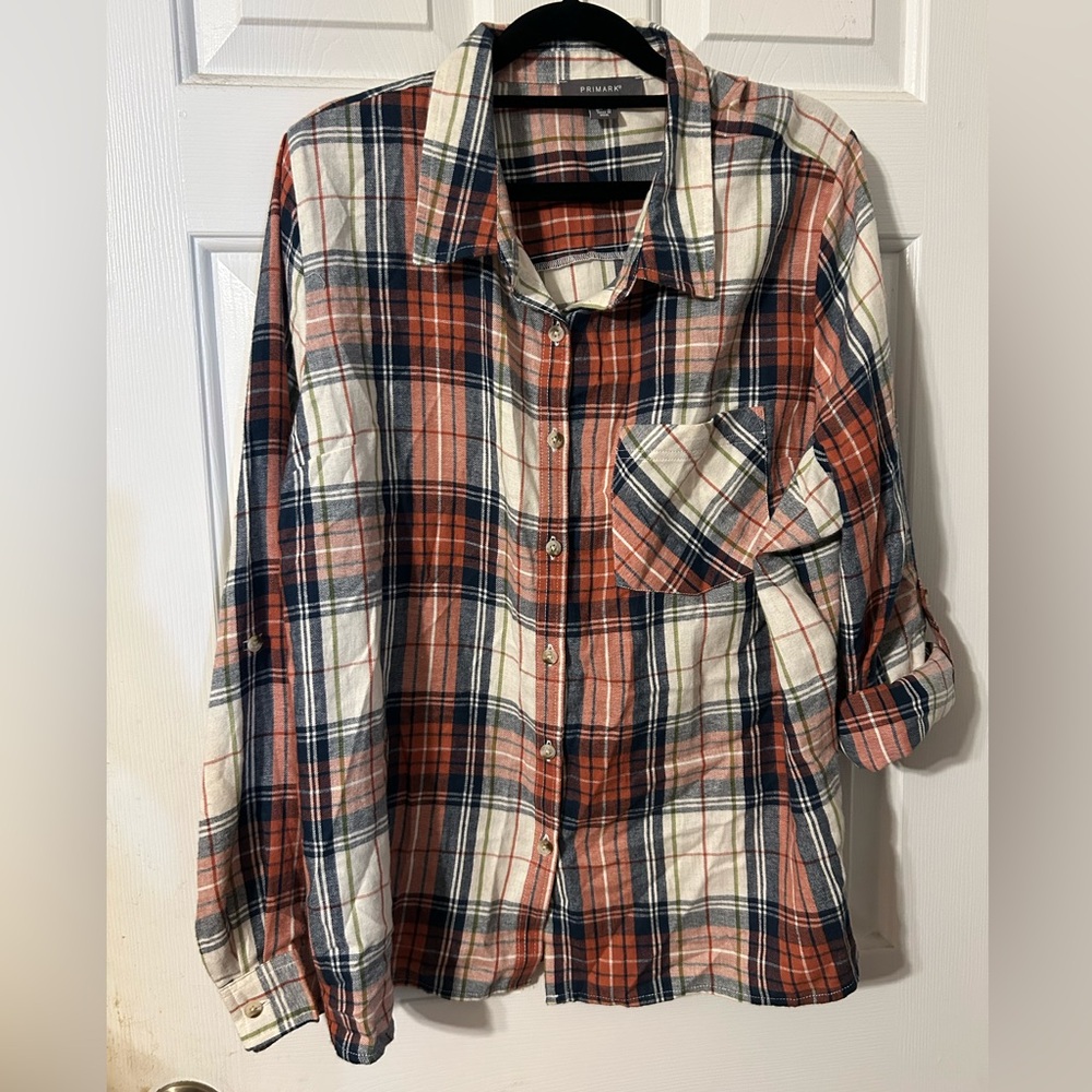 Primark Women’s Plaid Button-Up shirt sz 16